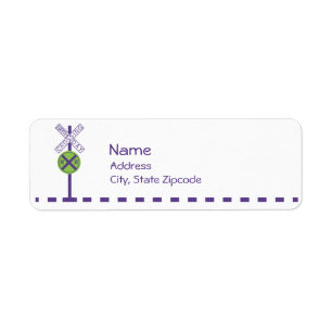 Birthday Return Address Label - Train
