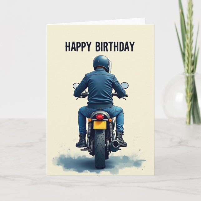 Birthday Ride Motorcycle Card (Front)