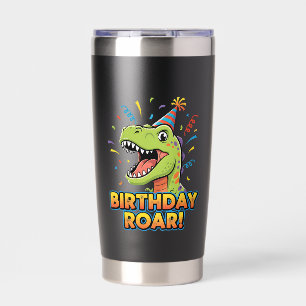 Birthday Roar Cute Dinosaur Birthday Party Design Insulated Tumbler