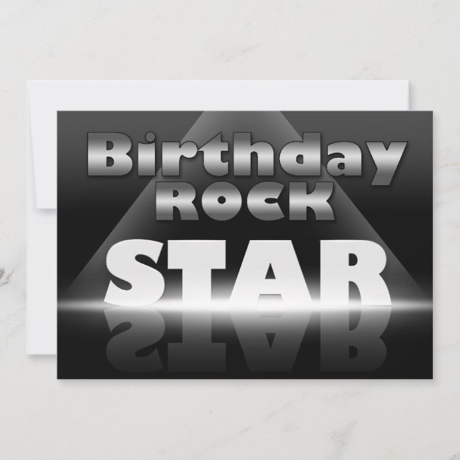 Birthday Rock Star Party Invitations (Front)