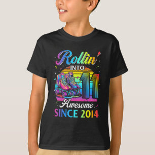 Birthday Roller Skating 11th Girl Rollin Into 11 S T-Shirt