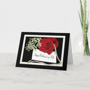 Birthday Rose for Wife Card