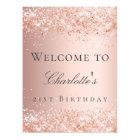 Birthday rose gold blush pink welcome