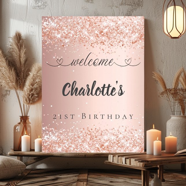 Birthday rose gold blush welcome poster (Creator Uploaded)