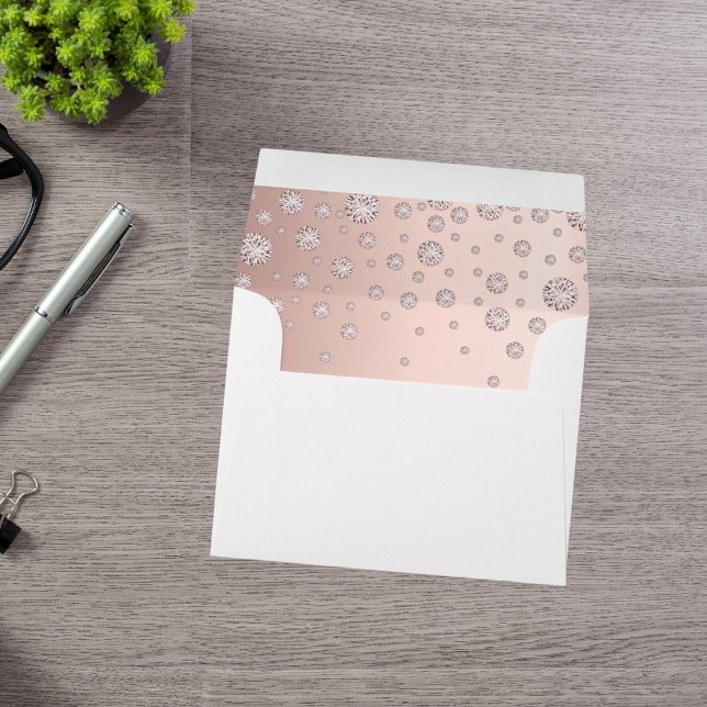 Birthday rose gold diamonds sprinkle chic glam envelope (Creator Uploaded)