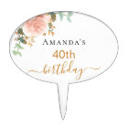 Birthday rose gold floral eucalyptus monogram