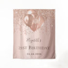 Birthday rose gold glitter balloons monogram