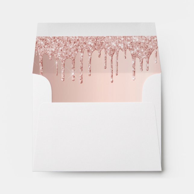 Birthday rose gold glitter drips envelope (Back (Bottom))