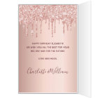 Birthday rose gold glitter drips pink photo