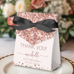 Birthday Rose Gold Glitter Monogram Thank You  Favour Box<br><div class="desc">Elegant Modern Girly Rose Gold Glitter Monogram Name Signature Script Custom Personalised 30th (or any age) birthday Thank You Favour Box. This design featuring your first name in a pretty hand lettered style swash tail font signature typography (or calligraphy) above faux rose gold glitter on cream white background. These stylish...</div>