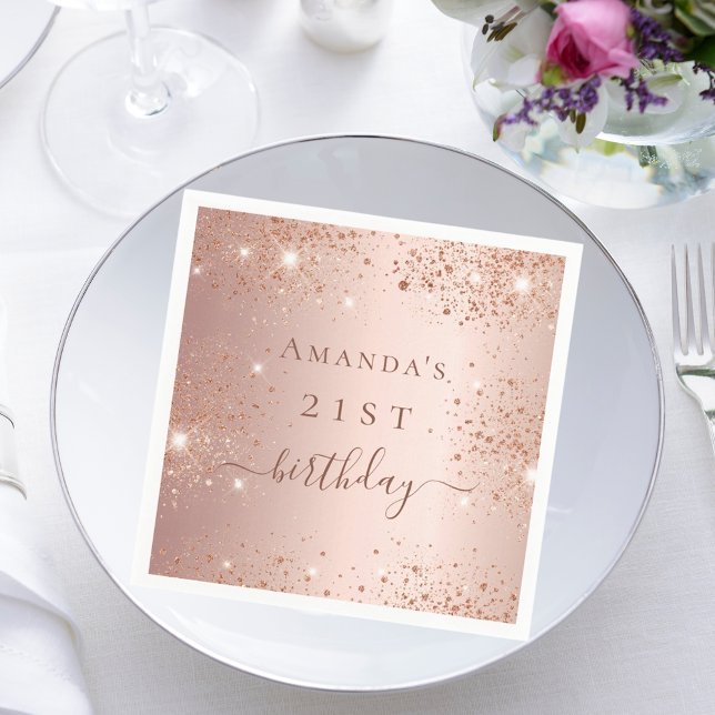 Birthday rose gold napkin (Creator Uploaded)