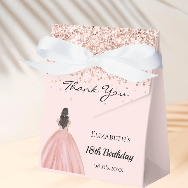 Birthday rose gold princess dress favour box (Creator Uploaded)