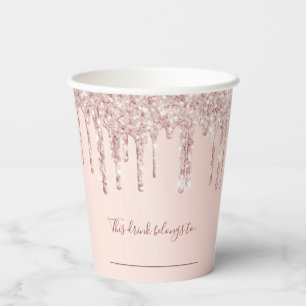 Birthday rose gold this drink belongs to paper cups