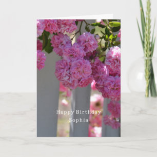Birthday Roses Fence (photography by me) Card