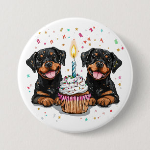 Birthday Rottweiler Dogs 7.5 Cm Round Badge
