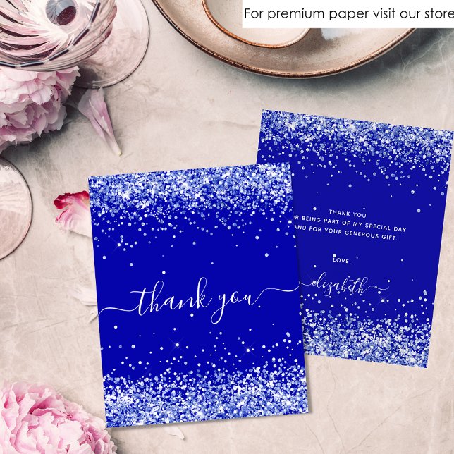 Birthday royal blue thank you card (Creator Uploaded)