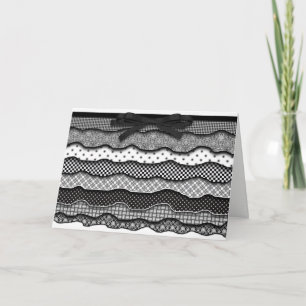 Birthday, Ruffles-Black/White/Pattern, Card