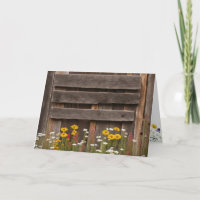 Birthday Rustic Barnwood With Wildflowers