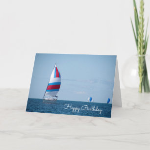 birthday sailboat regatta on Lake Michigan Card