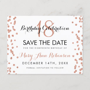 18th Birthday Save The Date Gifts Gift Ideas Zazzle Uk