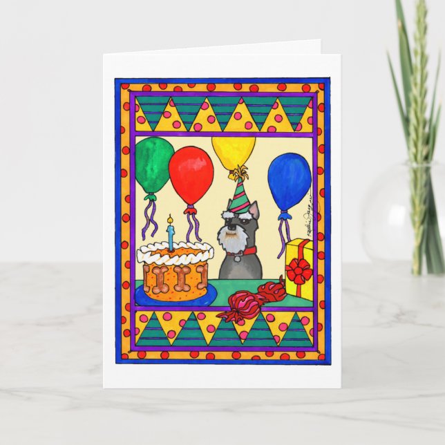 BIRTHDAY SCHNAUZER CARD (Front)