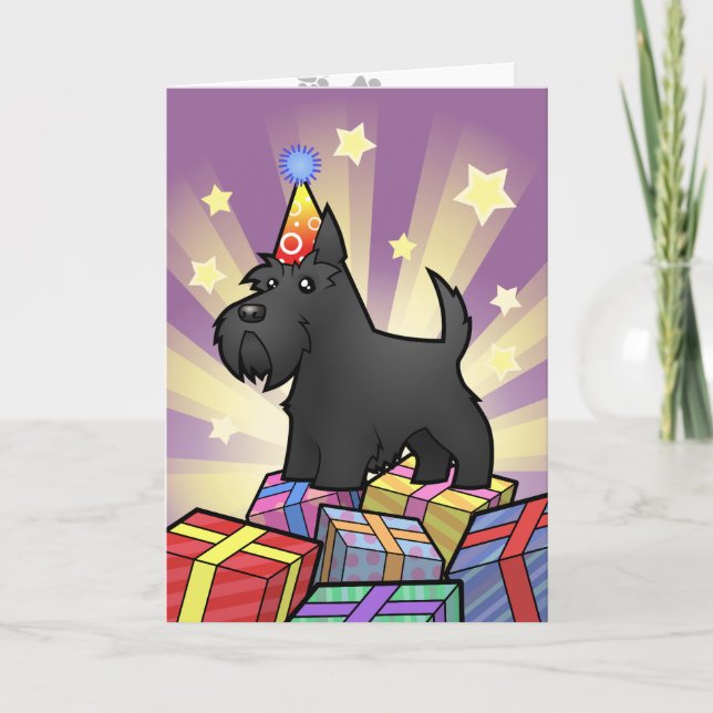 Birthday Scottish Terrier Card (Front)