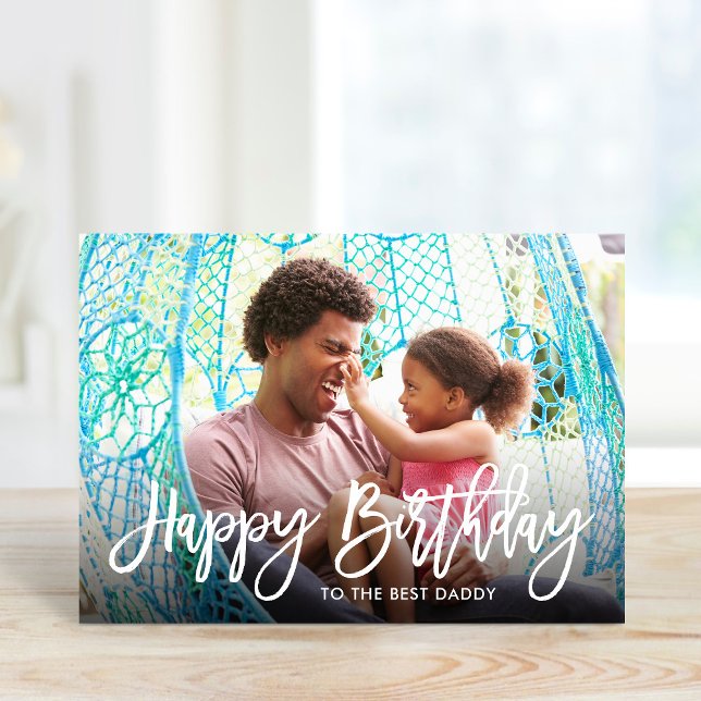 Birthday Script Overlay Photo Card for Dad (Creator Uploaded)