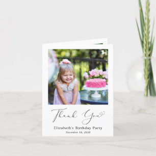 Birthday Script Photo Thank You Card