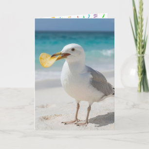 Birthday Seagull with a Potato Chip Card