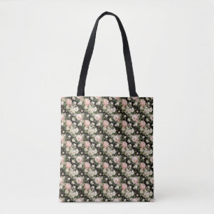Birthday Seamless Pink and White Peony Floral Tote Bag