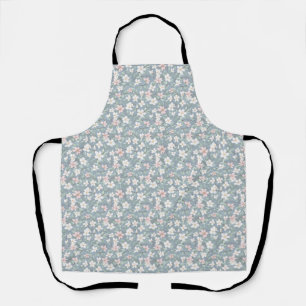 Birthday Seamless Pink, White, and Green Floral Apron