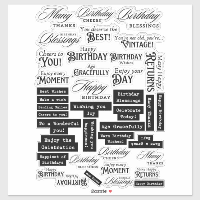 Birthday Sentiments Words  (Sheet)