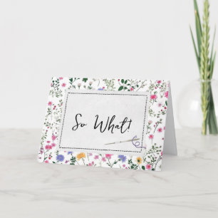 Birthday Sewing Needle with Wildflowers Card