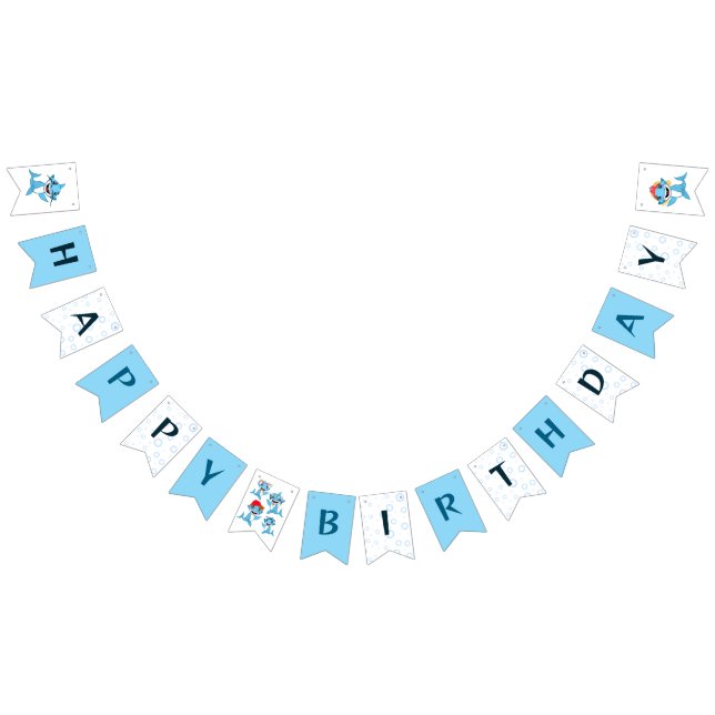 Birthday sharks bunting  (All)