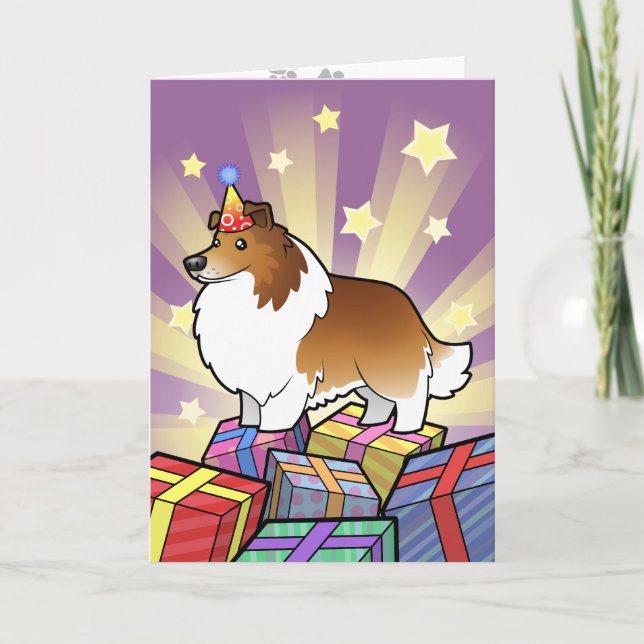 Birthday Shetland Sheepdog / Collie Card (Front)