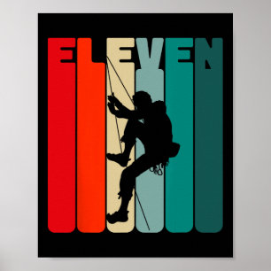 Birthday Shirt 11 Years Climbing 11th Birthday Boy Poster