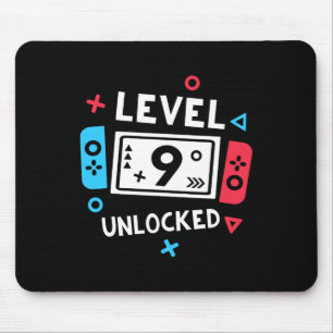 Birthday Shirt Boy Level 9 Unlocked Video Game Par Mouse Mat