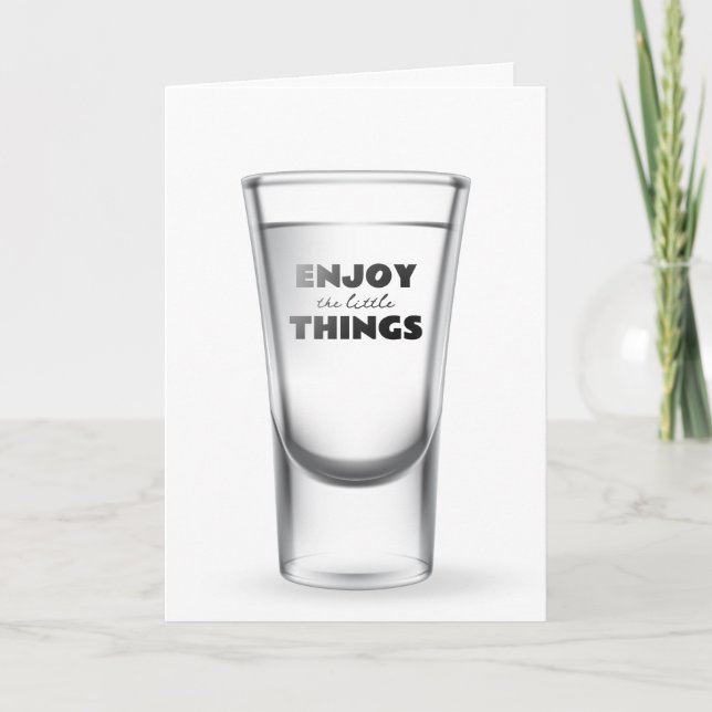 Birthday Shot Glass With Text Card (Front)