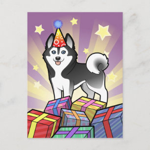 Birthday Siberian Husky / Alaskan Malamute Postcard