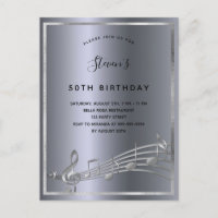 Birthday silver metallic music metal notes