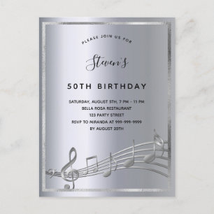 Birthday silver music metal notes