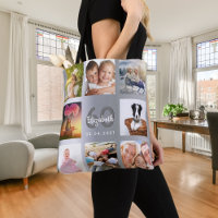 Birthday silver photo collage name