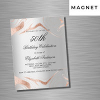 Birthday silver rose gold marble luxury