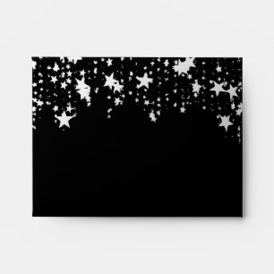 Birthday silver under the stars black envelope