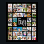 Birthday Simple 44 Photo Collage Custom Colours Poster<br><div class="desc">Create a birthday photo memories commemorative poster print to celebrate any age birthday with pictures through the years utilising this easy-to-upload photo collage template with 44 photos and personalised with their age and your custom title in your choice of colours as a meaningful keepsake or to display at a birthday...</div>