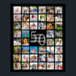 Birthday Simple 44 Photo Collage Custom Colours Poster<br><div class="desc">Create a birthday photo memories commemorative poster print to celebrate any age birthday with pictures through the years utilising this easy-to-upload photo collage template with 44 photos and personalised with their age and your custom title in your choice of colours as a meaningful keepsake or to display at a birthday...</div>