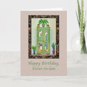 Birthday, Sister-in-law, Still Life with Cabinet Card