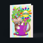 Birthday - Sister - Kitty Cat Celebrating Card<br><div class="desc">See same image for a host of different ages from 1-13 and also for Secret Pal,  Friend,  Girfriend,  Sister</div>