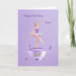 Birthday, Sister, Music Box Ballerina Card<br><div class="desc">In shades of lavender and purple, a little ballerina dances on top of a music box decorated with a water lily. The feminine design makes a sweet birthday greeting card. Change the inside verse to suit your own needs. The music box is based on a design from Scrap and Tubes...</div>