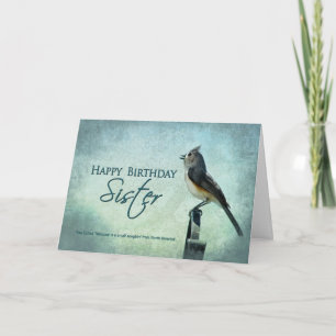 BIRTHDAY - SISTER - TITMOUSE SONGBIRD CARD